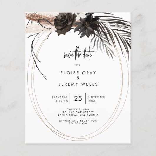 Gothic Boho Save the Date (Voorkant)