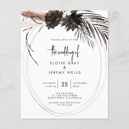 Gothic Boho Wedding Invitation (Voorkant)