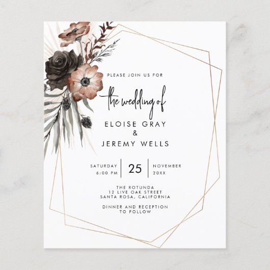 Gothic Boho Wedding Invitation (Voorkant)