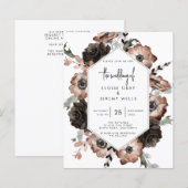 Gothic Boho Wedding Invitation (Voorkant / Achterkant)