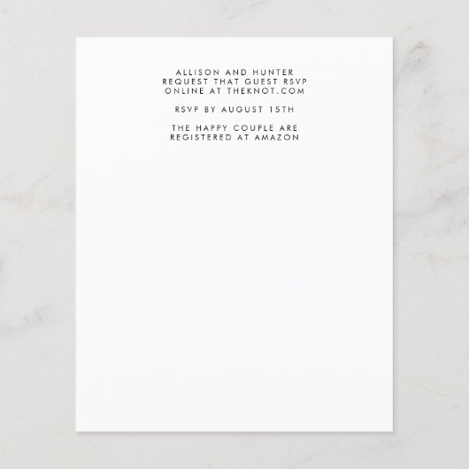 Gothic Boho Wedding Invitation (Achterkant)