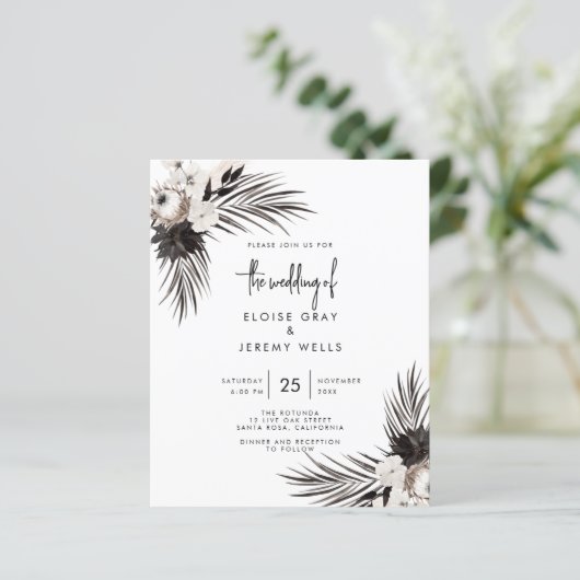Gothic Boho Wedding Invitation (Staand voorkant)