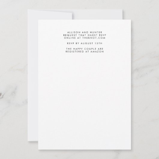 Gothic Boho Wedding Invitation Kaart (Achterkant)