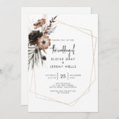 Gothic Boho Wedding Invitation Kaart (Voorkant / Achterkant)