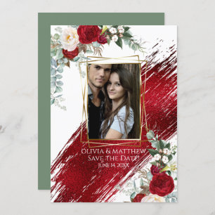 Gothic Bold Crimson Paint Stroke Kaart