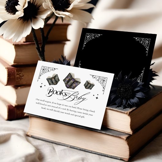 Gothic Books Halloween Baby shower boeken voor Bab Informatiekaartje