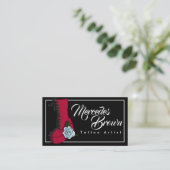 Gothic Boot Script Zwart Tattoo Artiest Visitekaartje (Staand voorkant)