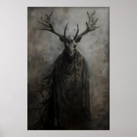 Gothic bosgeest print, boswachter Dark Academia Poster (Voorkant)