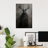 Gothic bosgeest print, boswachter Dark Academia Poster (Thuiskantoor)