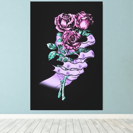 Gothic Bouquet Canvas Print (Insitu (Houten vloer))