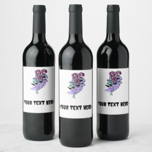 Gothic Bouquet-flaconlabels Wijn Etiket
