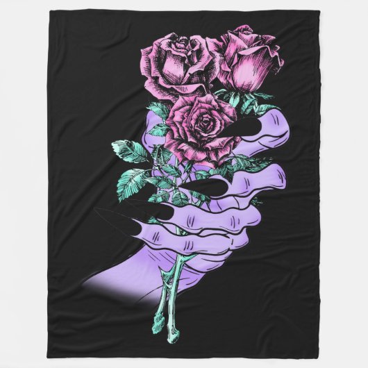 Gothic Bouquet Fleece Blanket (Voorkant)