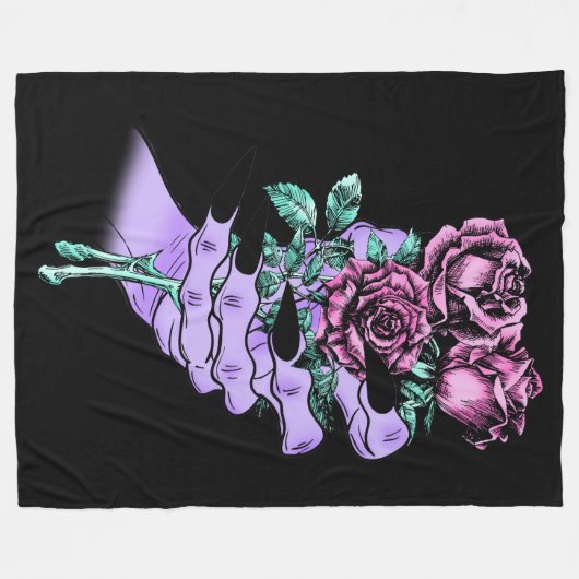 Gothic Bouquet Fleece Blanket (Voorkant (Horizontaal))