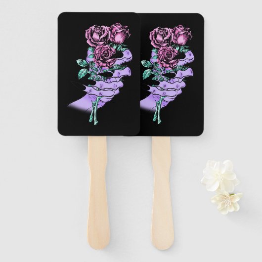 Gothic Bouquet Hand Fans Handwaaier (Voorkant en achterkant)