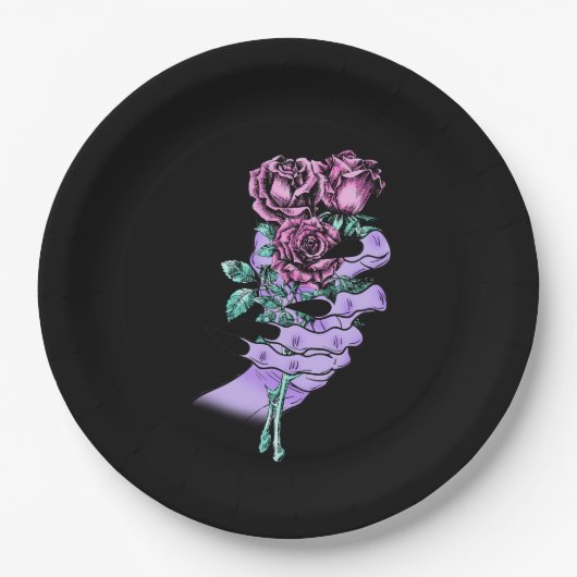 Gothic Bouquet Paper Borden Papieren Bordje (Voorkant)