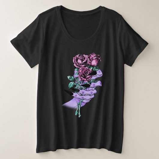 Gothic Bouquet Plus-Size-Shirt Grote Maat T-shirt (Design voorkant)