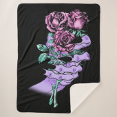 Gothic Bouquet Sherpa Blanket Deken (Voorkant)