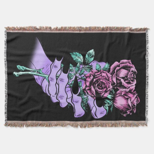 Gothic Bouquet Throw Deken (Voorkant)