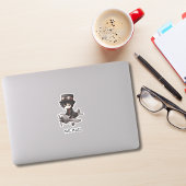 Gothic Boy Pilot flies Airplane Personalized Anime Sticker