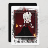 Gothic Bridal Shower Invitation Little Devil 2 Kaart (Voorkant / Achterkant)