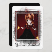 Gothic Bridal Shower Invitation Little Devil 3 Kaart (Voorkant / Achterkant)