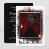 Gothic Bridal Shower Invitation Little Devil 4 Kaart (Voorkant / Achterkant)