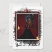Gothic Bridal Shower Invitation Little Devil 4 Kaart (Voorkant)