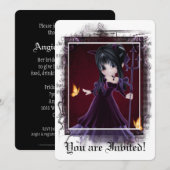Gothic Bridal Shower Invitation Little Devil 6 Kaart (Voorkant / Achterkant)