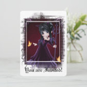 Gothic Bridal Shower Invitation Little Devil 6 Kaart (Staand voorkant)