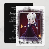 Gothic Bridal Shower Invitation Little Devil 7 Kaart (Voorkant / Achterkant)