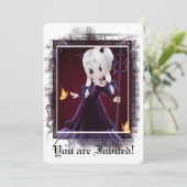 Gothic Bridal Shower Invitation Little Devil 7 Kaart (Staand voorkant)
