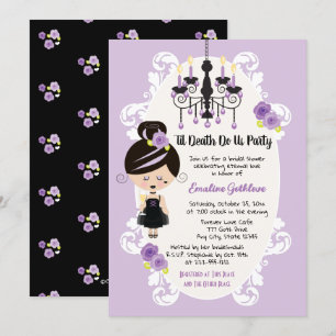 Gothic Bridal Shower Invitations Wedding Dress Kaart