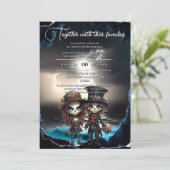 Gothic bride groom beach theme day dead kaart (Staand voorkant)