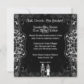 Gothic Bride & Groom Skeleton Wedding Invitations Kaart (Voorkant)