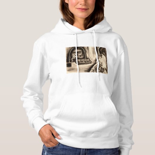 Gothic Bride in Mirror Spookyl Drawing sweatshirt (Voorkant)