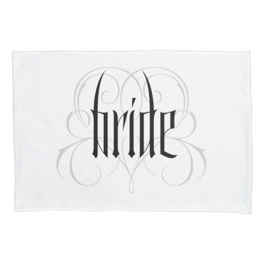 Gothic Bride Lettering Gothic Vampire Lacy Heart Kussensloop (Voorkant)