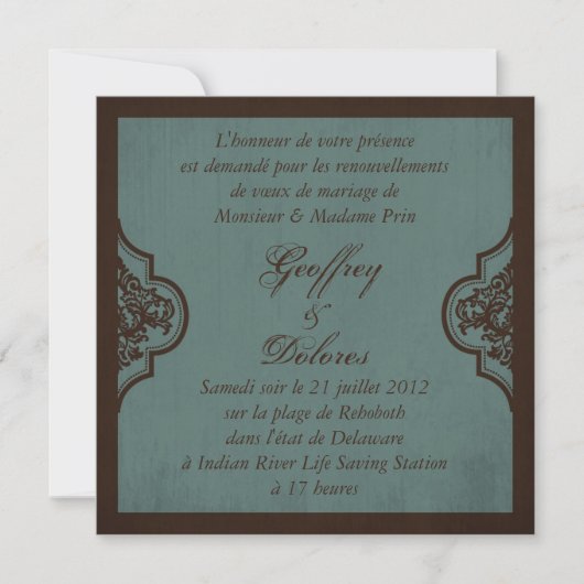Gothic Bride Wedding Invite Square_Dolores Kaart (Voorkant)