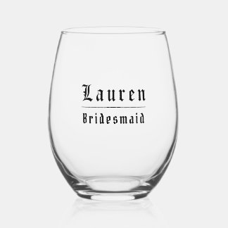 Gothic Bridesmaid Stemless Wine Glass Wijnglas Zonder Voet