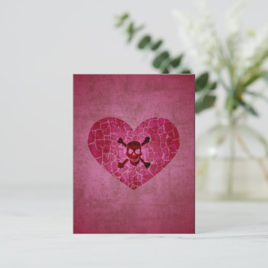 Gothic Broken Heart Skull Briefkaart (Staand voorkant)