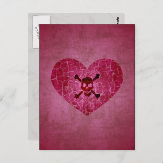 Gothic Broken Heart Skull Briefkaart (Voorkant / Achterkant)