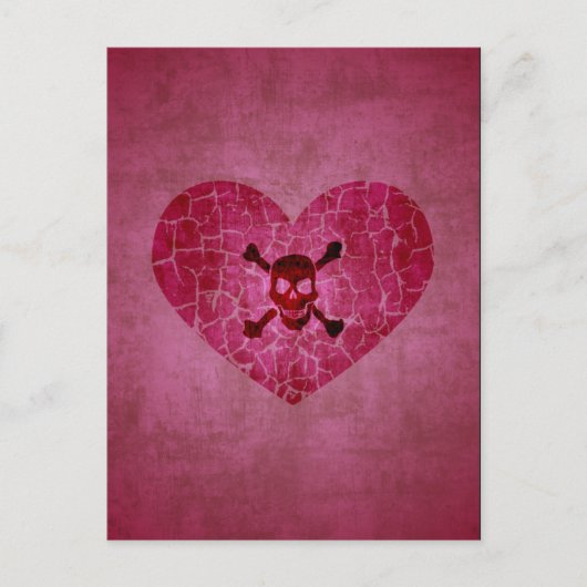 Gothic Broken Heart Skull Briefkaart (Voorkant)