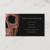 Gothic Brown Skull Tattoo Shop Visitekaartje (Achterkant)