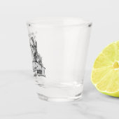 Gothic Bruid of Sterf Tegen de Tijd vrijgezellenwe Shot Glas (Rechts)