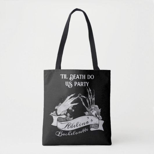 Gothic Bruid of Sterf tot de Dood Vrijgezellenweek Tote Bag (Voorkant)