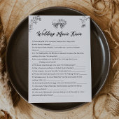 Gothic bruiloft film Trivia Vrijgezellenfeest spel Kaart