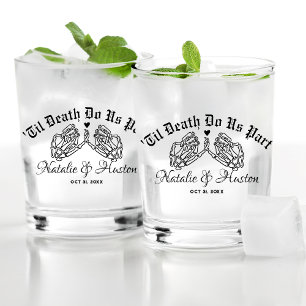 Gothic bruiloft gepersonaliseerde bruidsmeisjes to whisky glas
