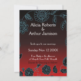 Gothic bruiloft Gotisch Rood Zwart Grunge Hallowee Kaart