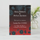 Gothic bruiloft Gotisch Rood Zwart Grunge Hallowee Kaart (Staand voorkant)