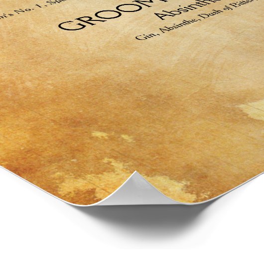 Gothic bruiloft Handtekening Cocktail Sign Hallowe Poster (Hoek)