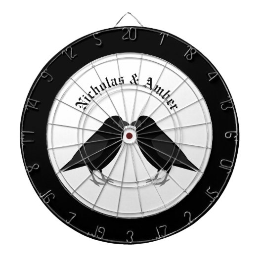 Gothic bruiloft kussen Ravens aangepaste namen Dartbord (Voorkant)